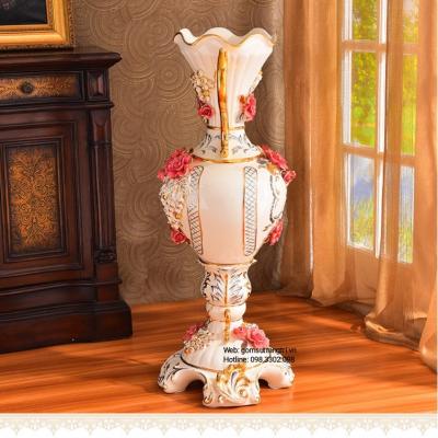 Bình hoa đắp nổi họa tiết Quả Lựu